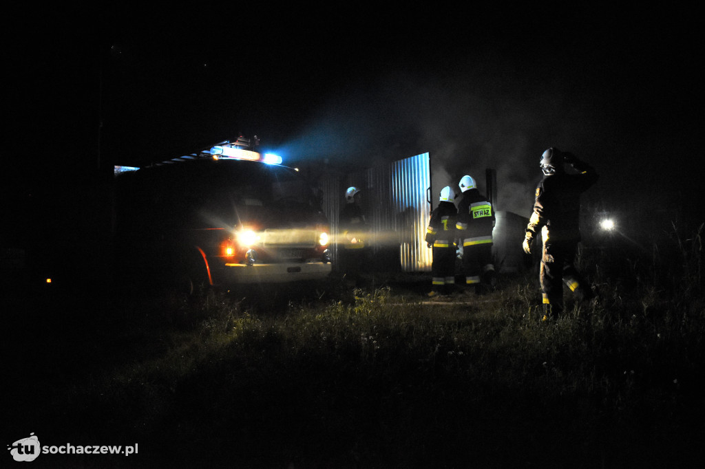 Pożar na cmentarzu w Giżycach