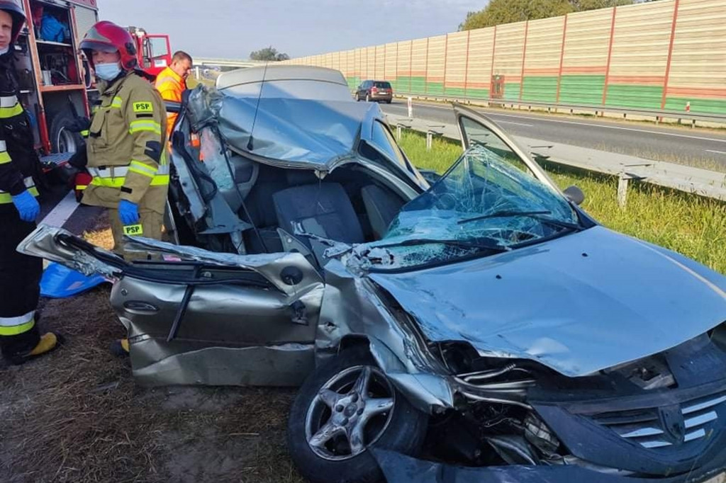 Wypadek na A2 pod Skierniewicami