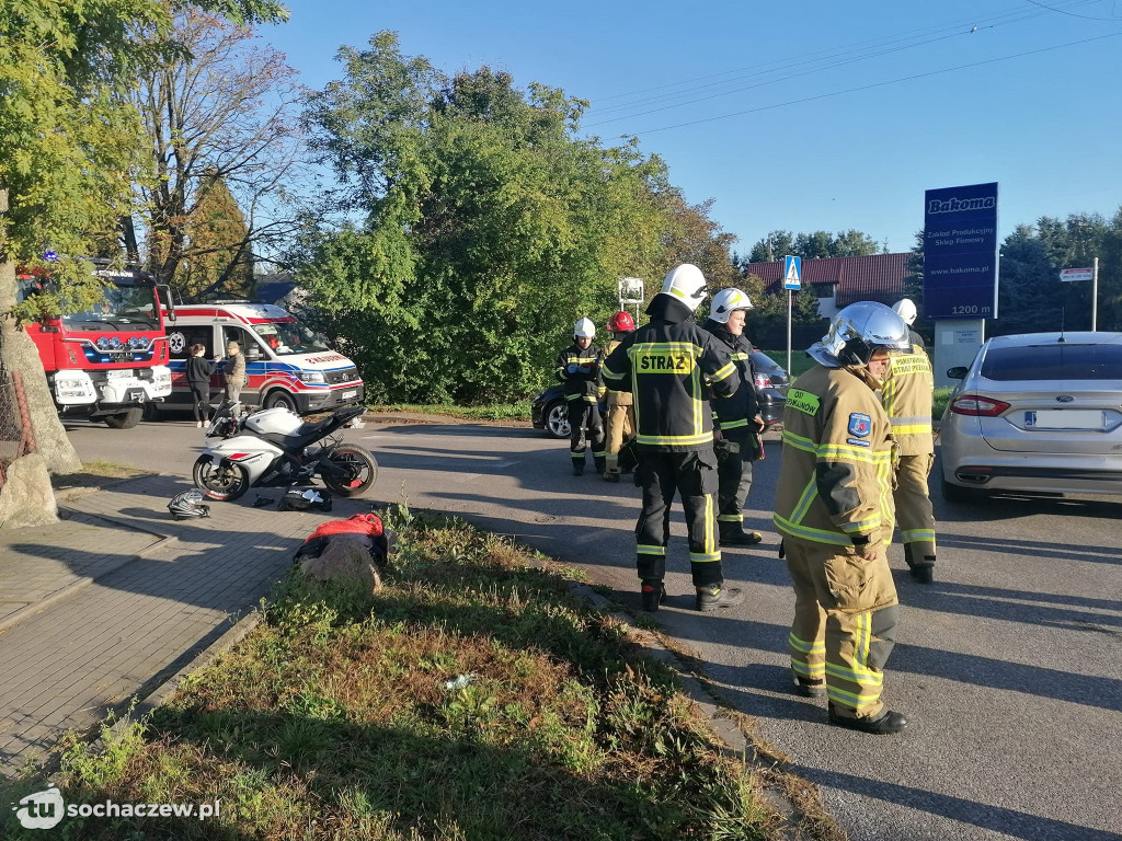 Elżbietów zderzenie motocykla z osobówką