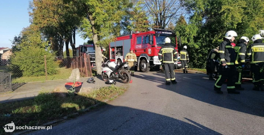 Elżbietów zderzenie motocykla z osobówką