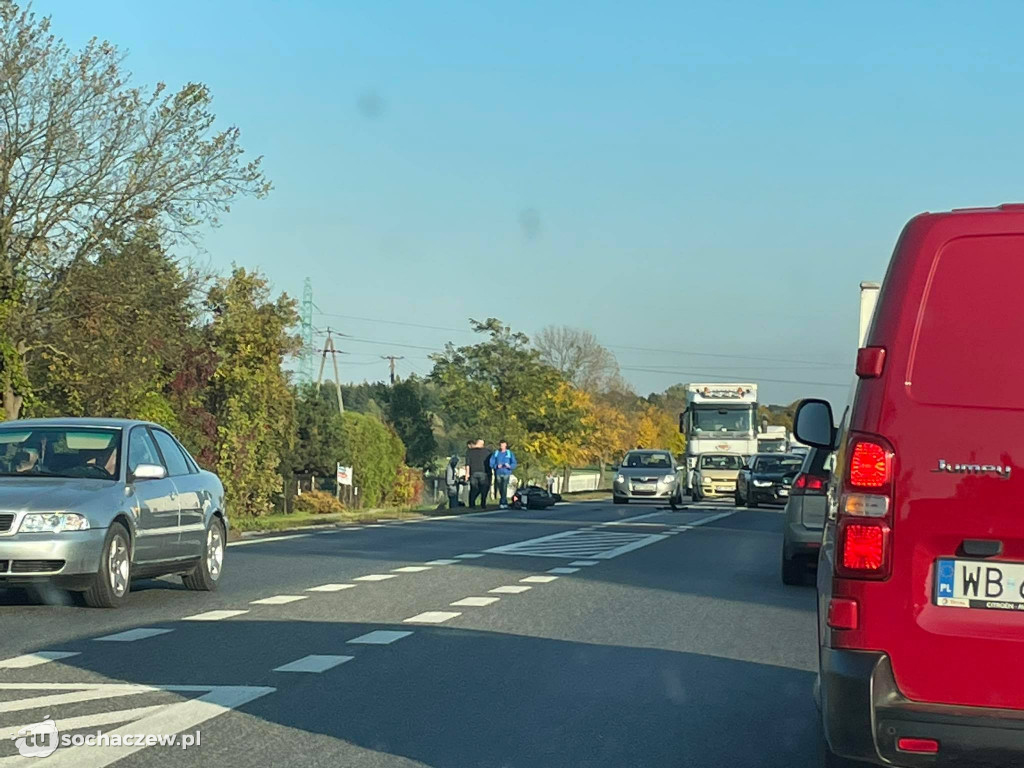 Zderzenie motocykla z osobówką na DK92