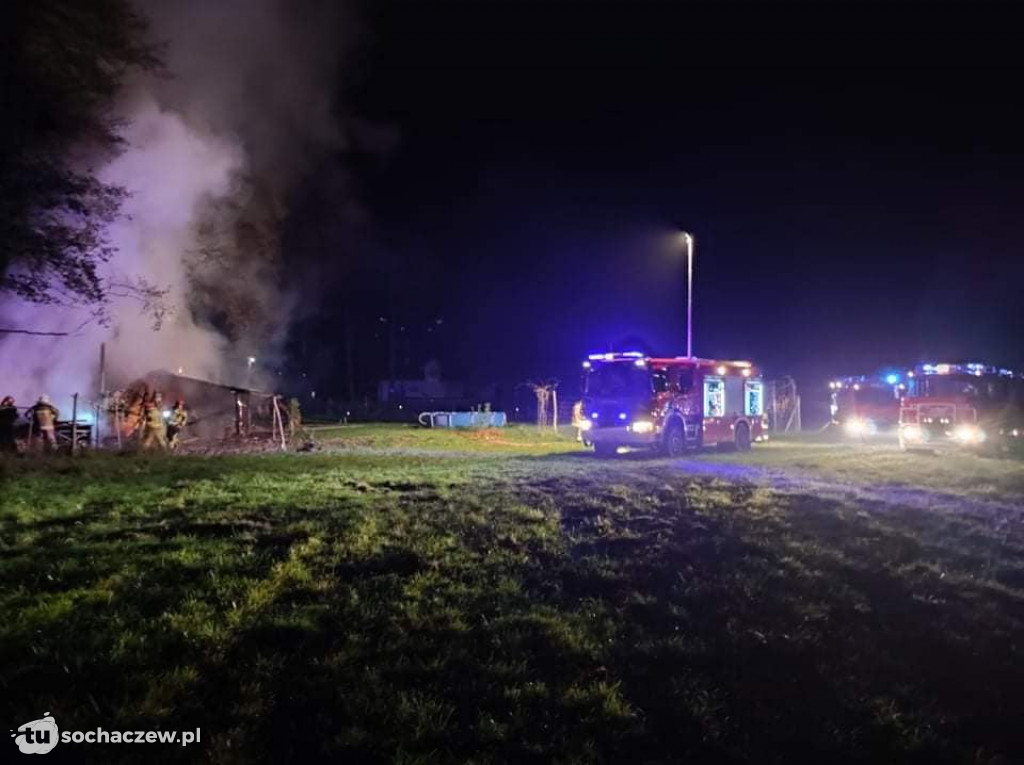 Pożar budynku w Rokotowie