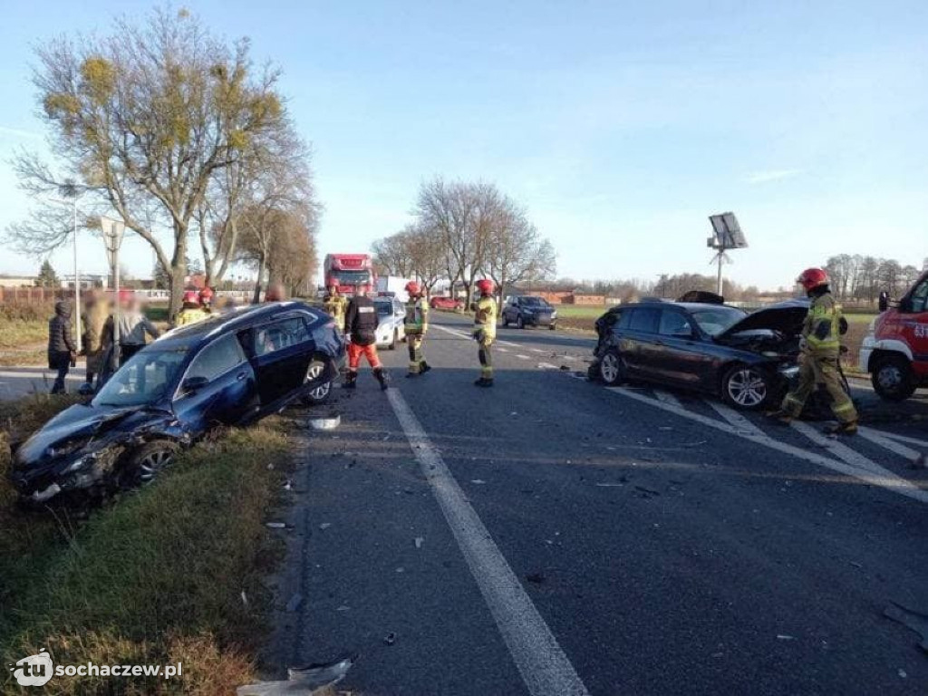 Zderzenie 3 pojazdów w Kożuszkach Parcel