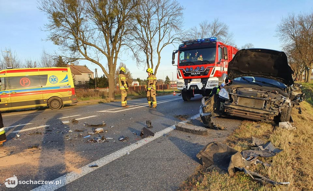 Zderzenie 3 pojazdów w Kożuszkach Parcel
