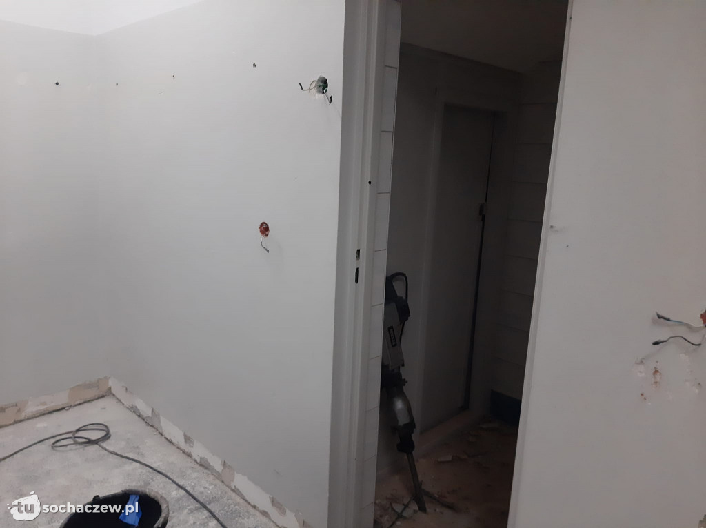 Sanitariaty w OSP Rybno w remoncie