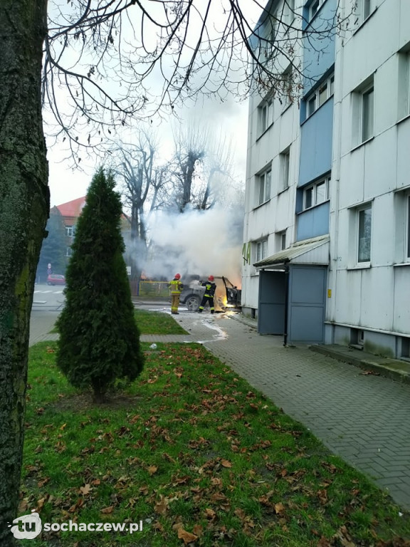 Pożar samochodu przy Piłsudskiego