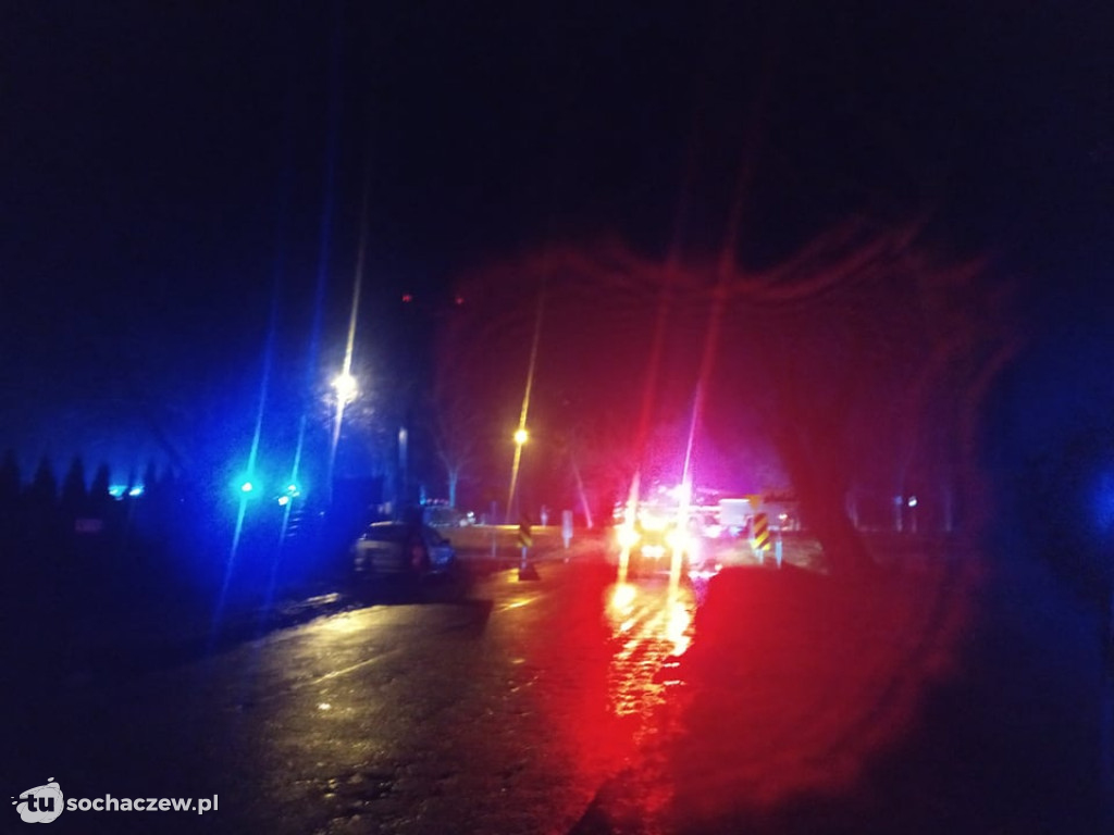 Wypadek w Łazach, DW 580 nieprzejezdna