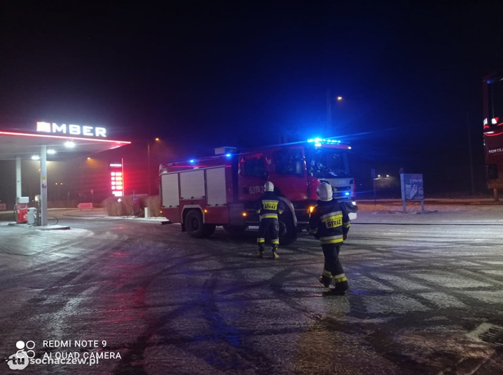 Pożar ciężarówki w Giżycach