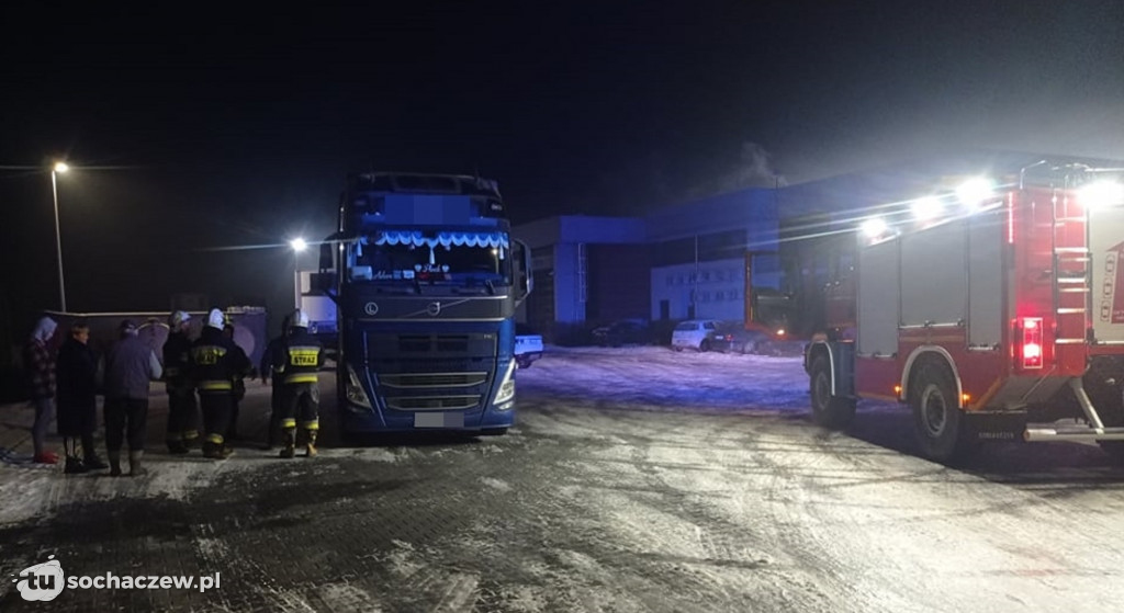 Pożar ciężarówki w Giżycach