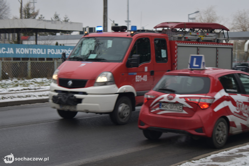 Zderzenie samochodów na Warszawskiej