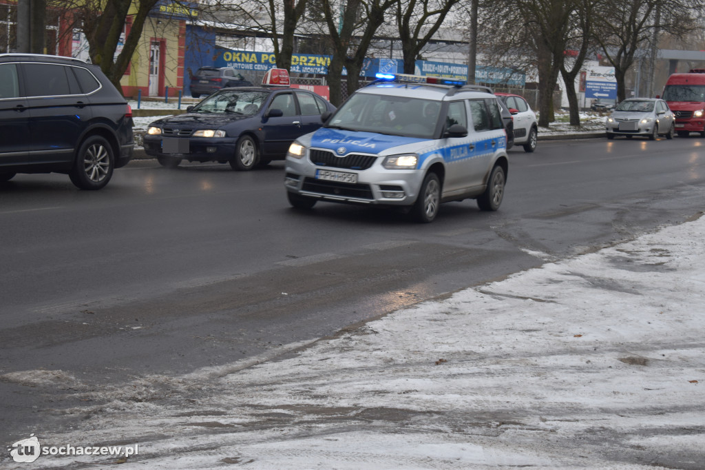 Zderzenie samochodów na Warszawskiej