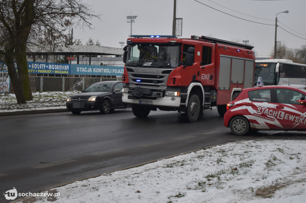 Zderzenie samochodów na Warszawskiej