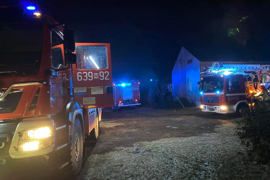 Pożar sadzy w Janowie