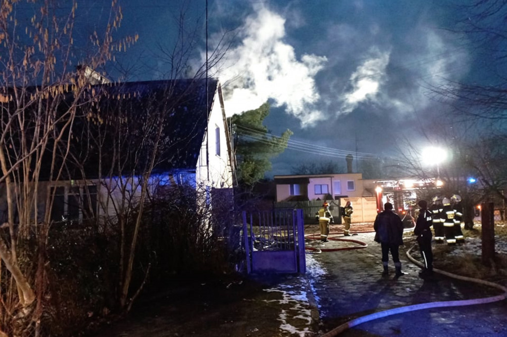 Pożar budynku w Rybnie