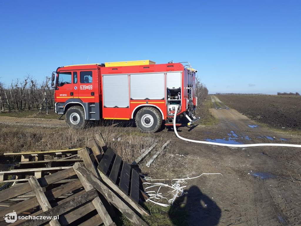 Pożar słomy w Brzozowie