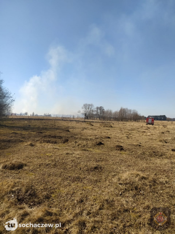 Pożar traw w gminie Brochów