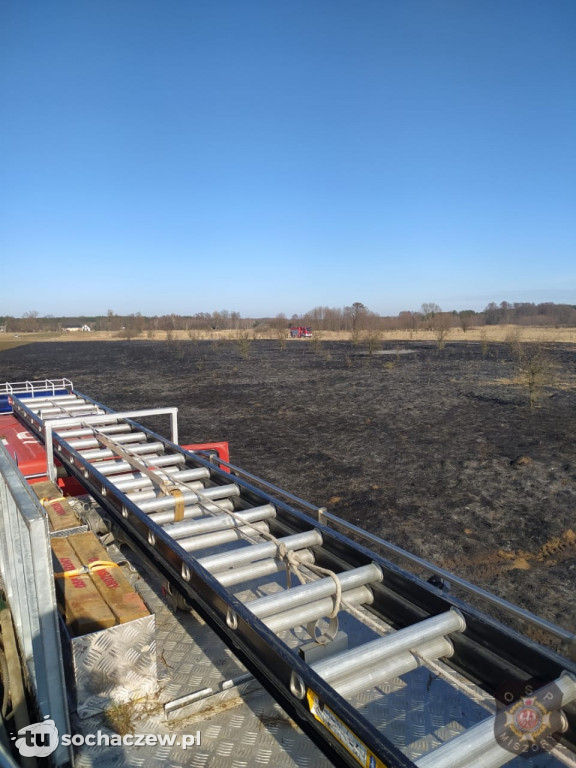 Pożar traw w gminie Brochów