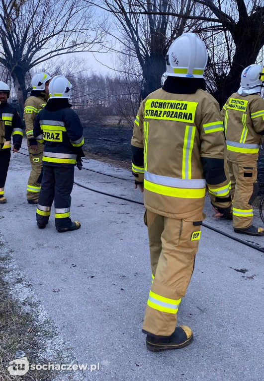 Pożar traw w Oluninie