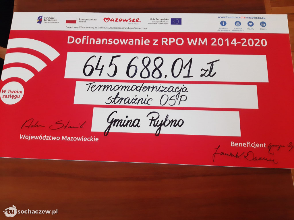 Rybno: umowy na termomodernizacje OSP Cypriany i Matyldów podpisane