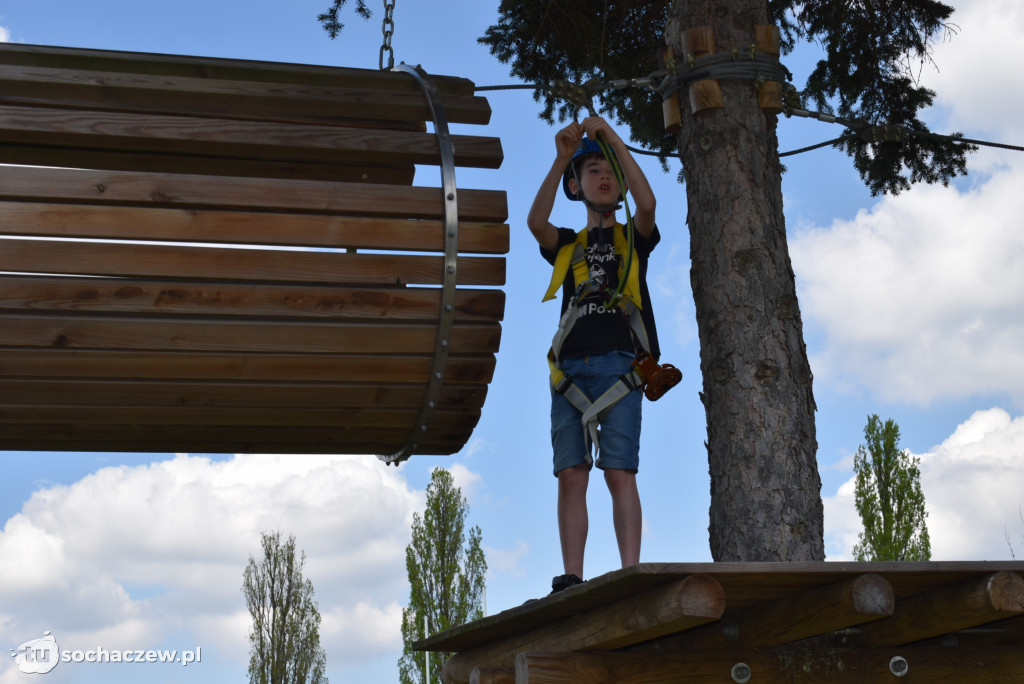 Park linowy w Chodakowie zaprasza