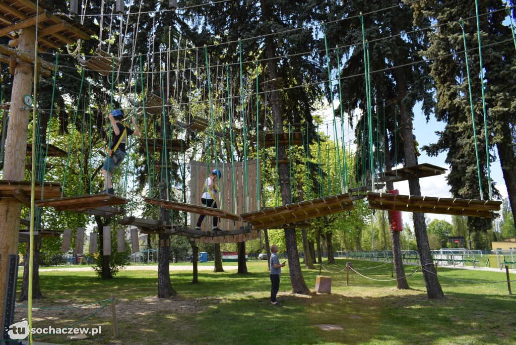Park linowy w Chodakowie zaprasza