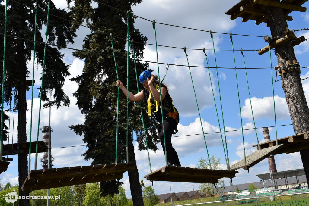 Park linowy w Chodakowie zaprasza