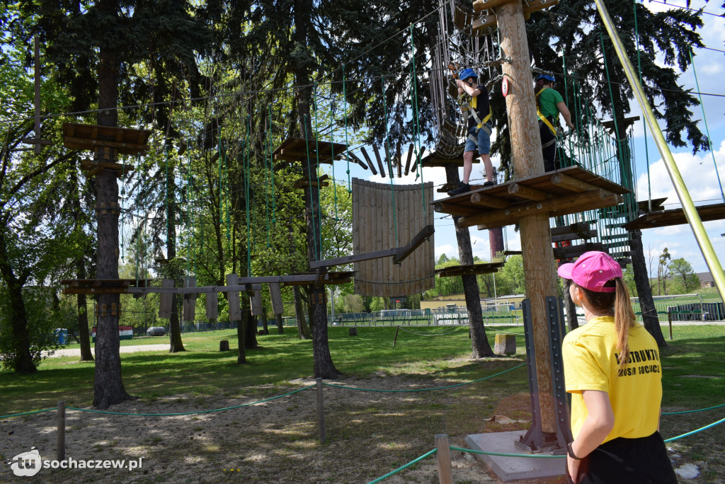 Park linowy w Chodakowie zaprasza