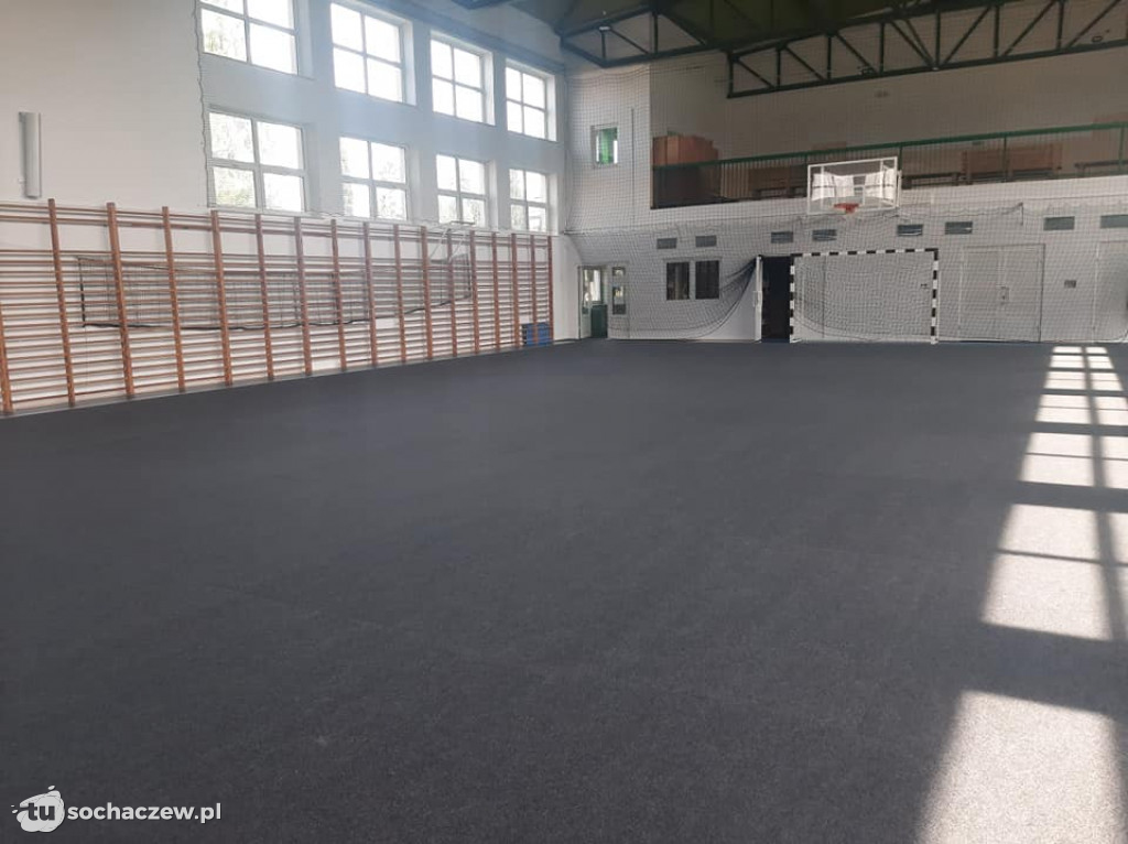 Sala gimnastyczna w Rybnie: podłoga chroniona