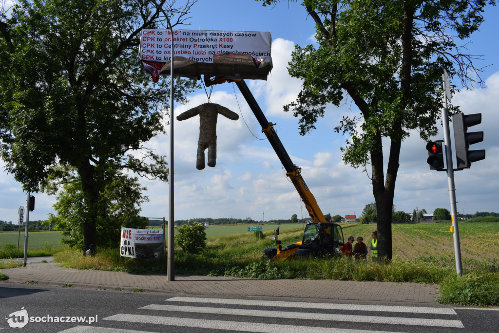 Protest przeciw budowie CPK na DK 92
