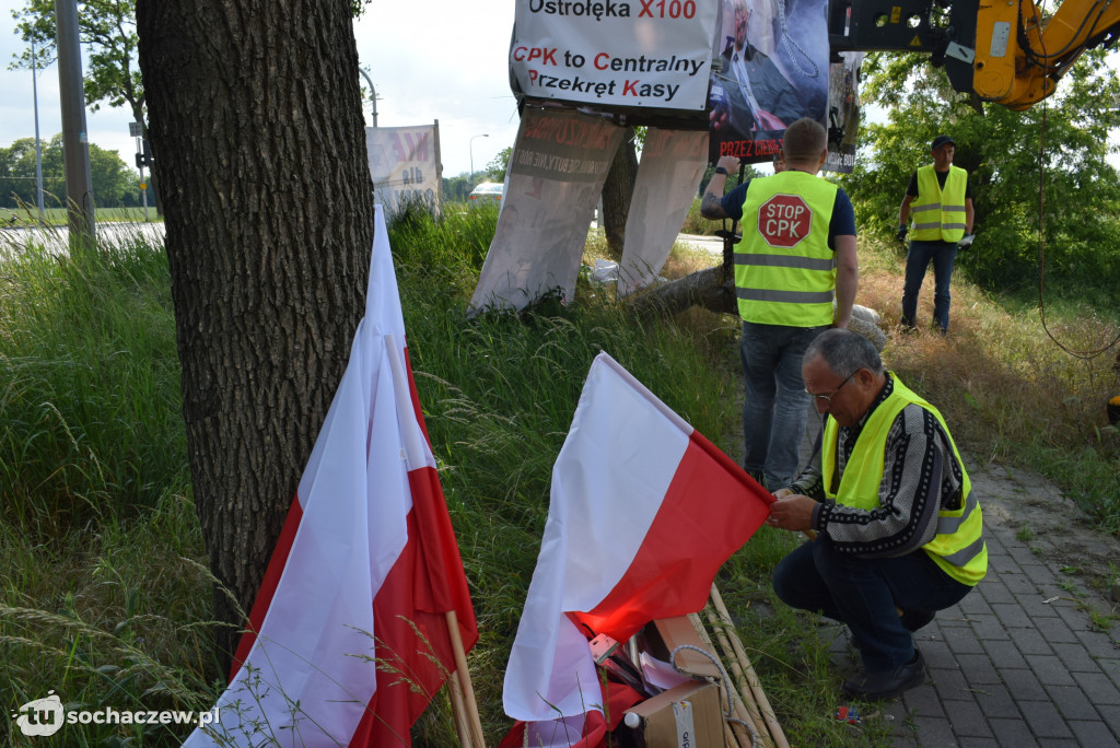 Protest przeciw budowie CPK na DK 92
