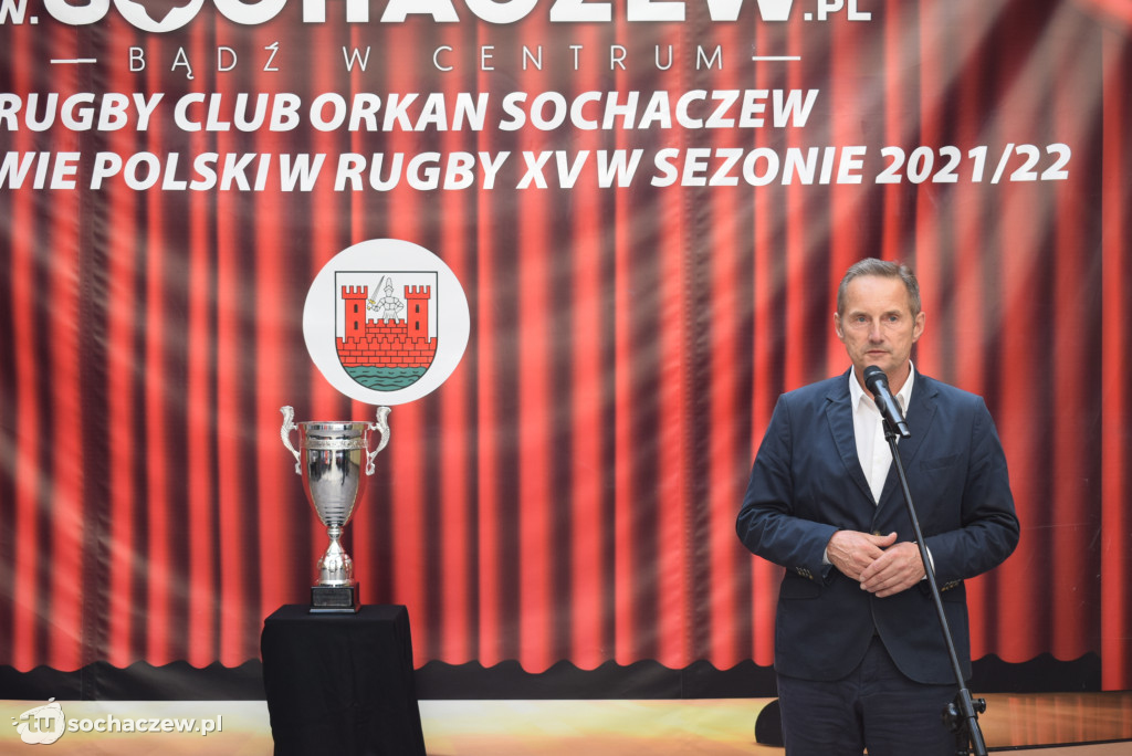 Złoci rugbiści w Kramnicach Miejskich. Spotkanie z władzami Sochaczewa i kibicami