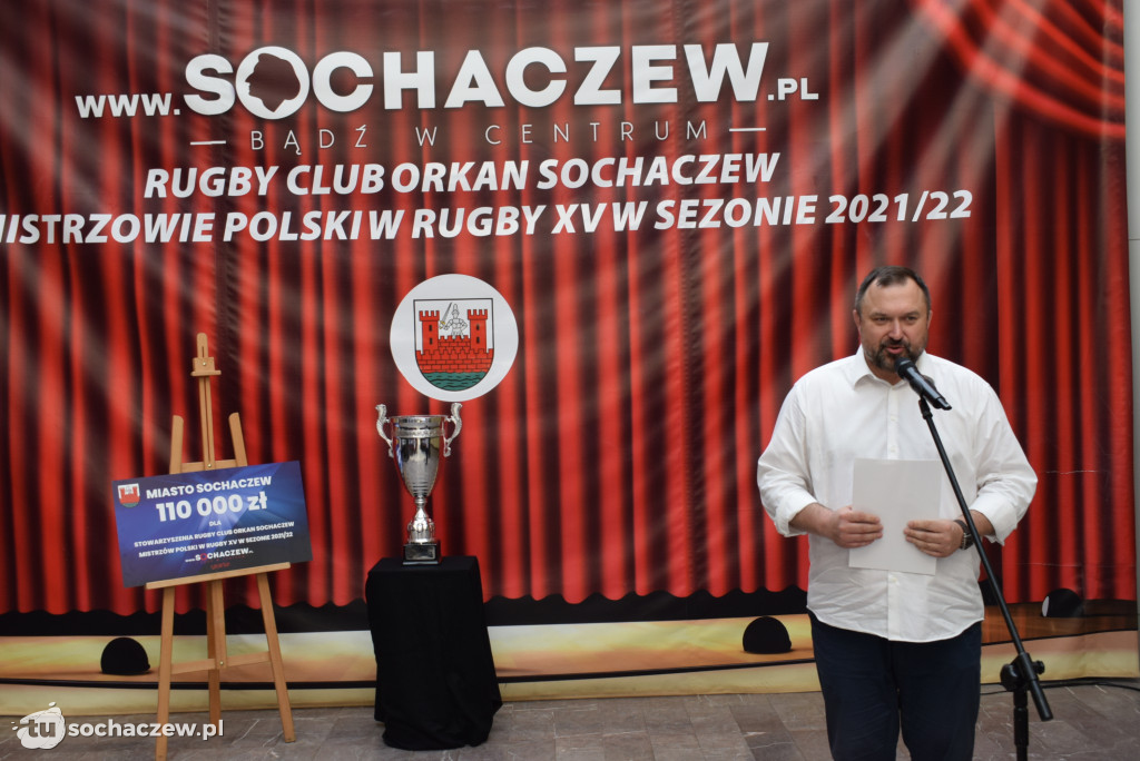 Złoci rugbiści w Kramnicach Miejskich. Spotkanie z władzami Sochaczewa i kibicami