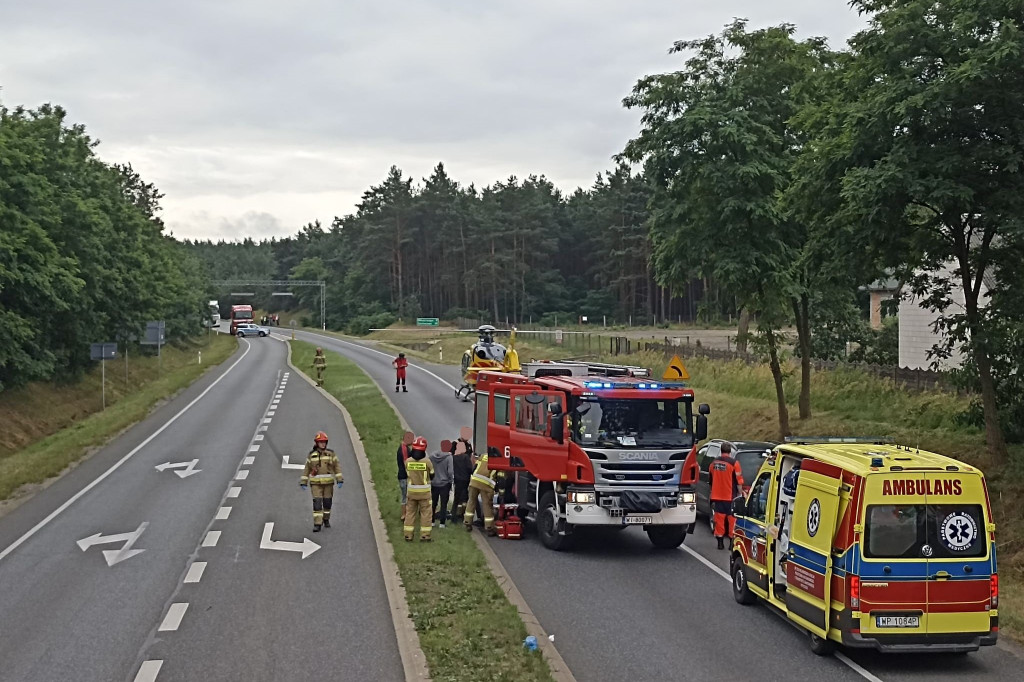 Wypadek na DK 50 w Nowym Kamionie