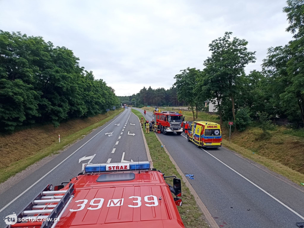 Wypadek na DK 50 w Nowym Kamionie