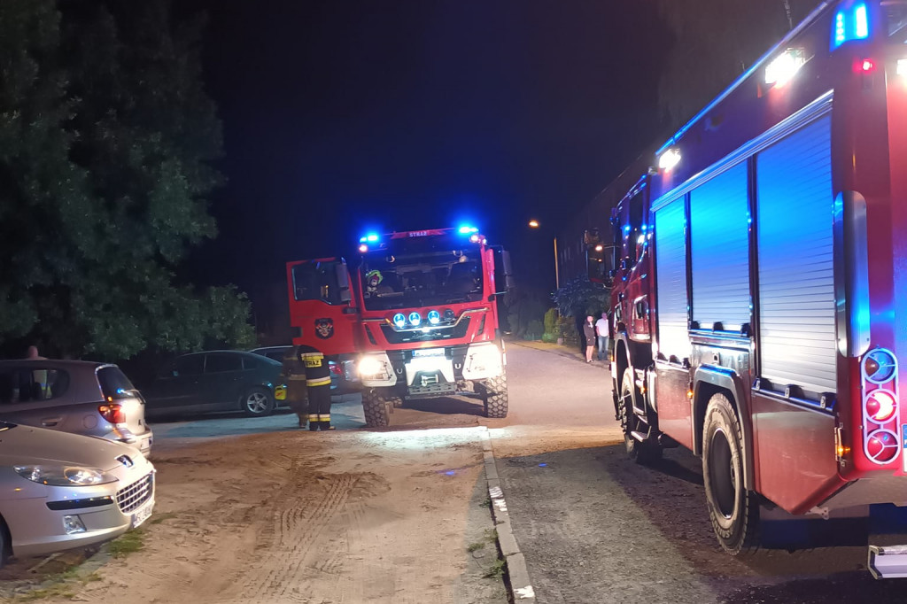 Nocny pożar na Korczka