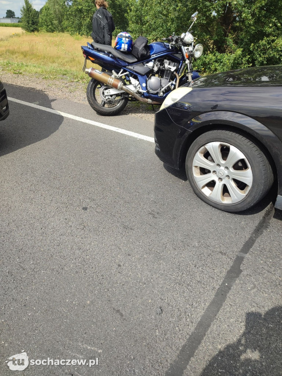 Wypadek w Kamionie z udziałem motocyklisty