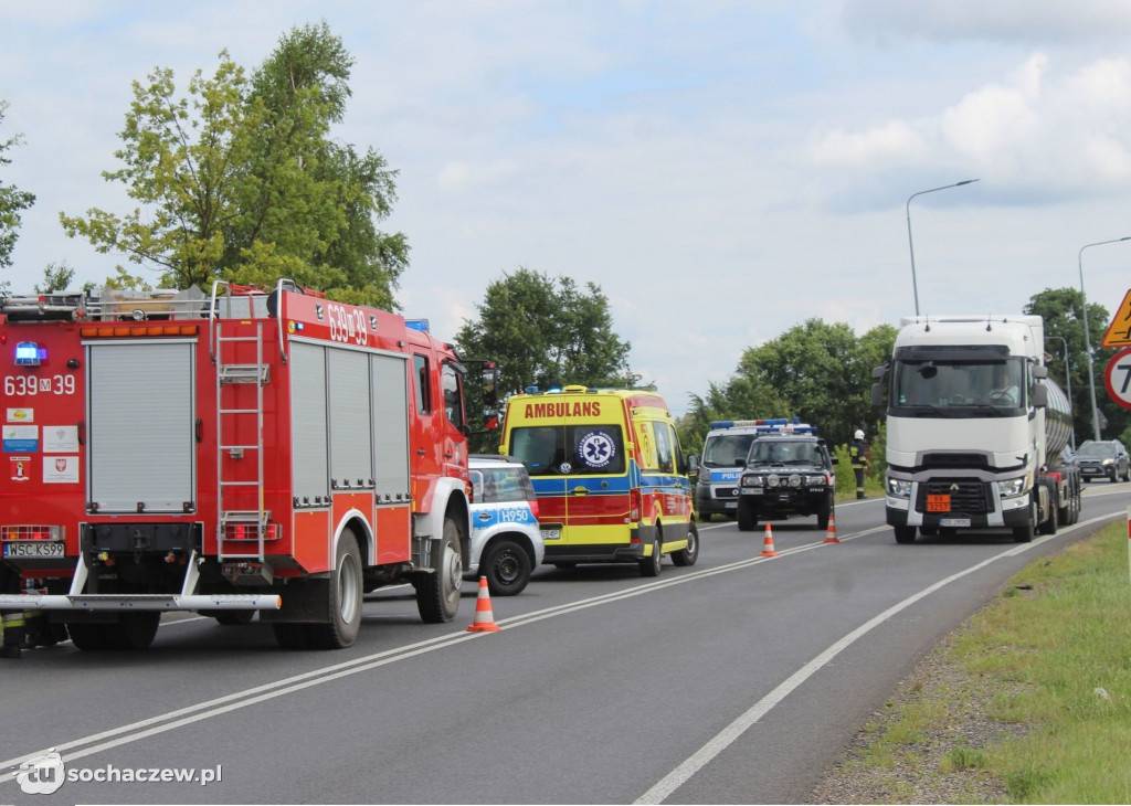 Wypadek w Kamionie z udziałem motocyklisty