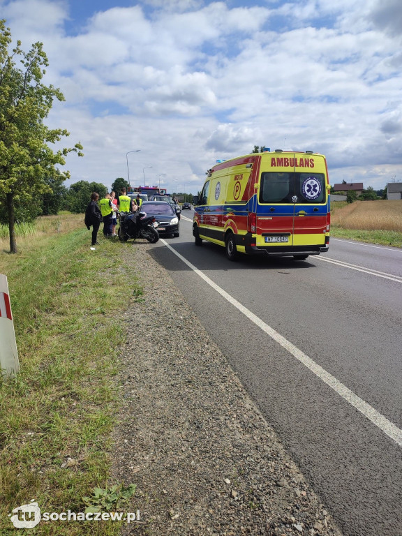 Wypadek w Kamionie z udziałem motocyklisty