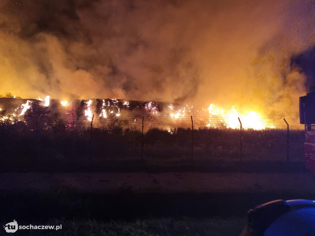 Pożar słomy w Szymanowie