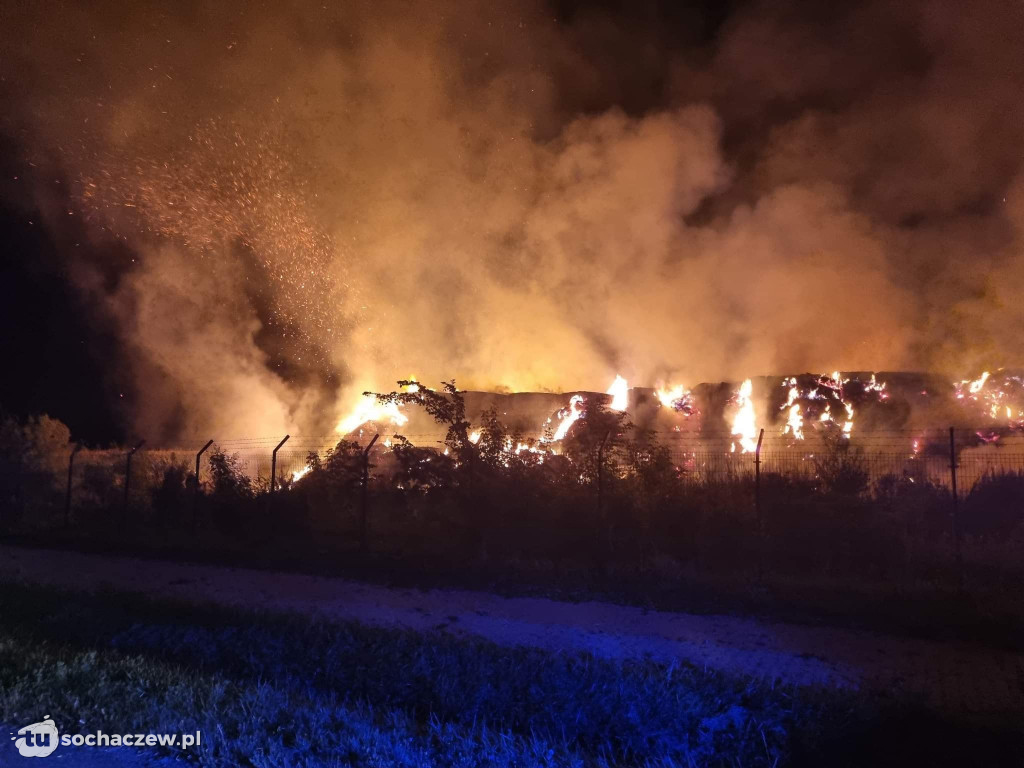Pożar słomy w Szymanowie