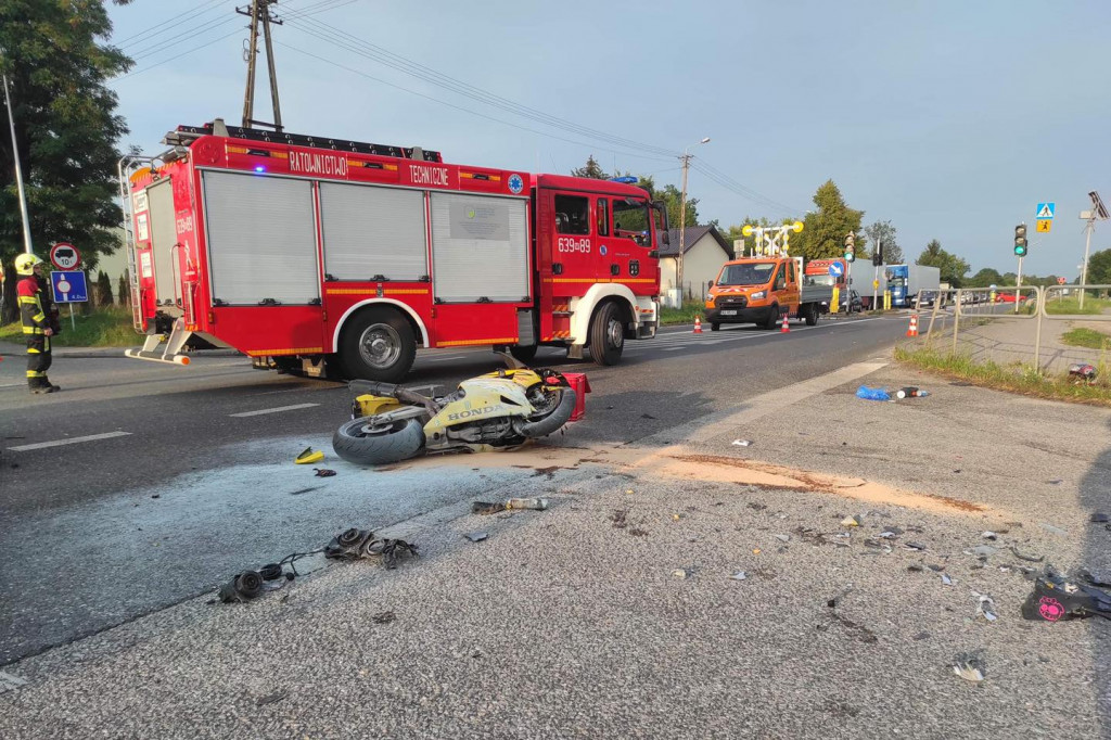 Wypadek w na DK 92 w Paprotni