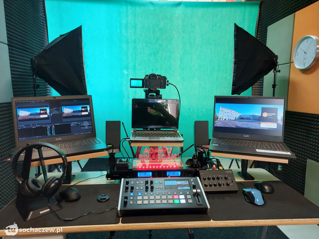 Studio audiowizualne w szkole w Młodzieszynie