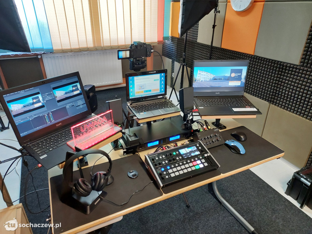 Studio audiowizualne w szkole w Młodzieszynie