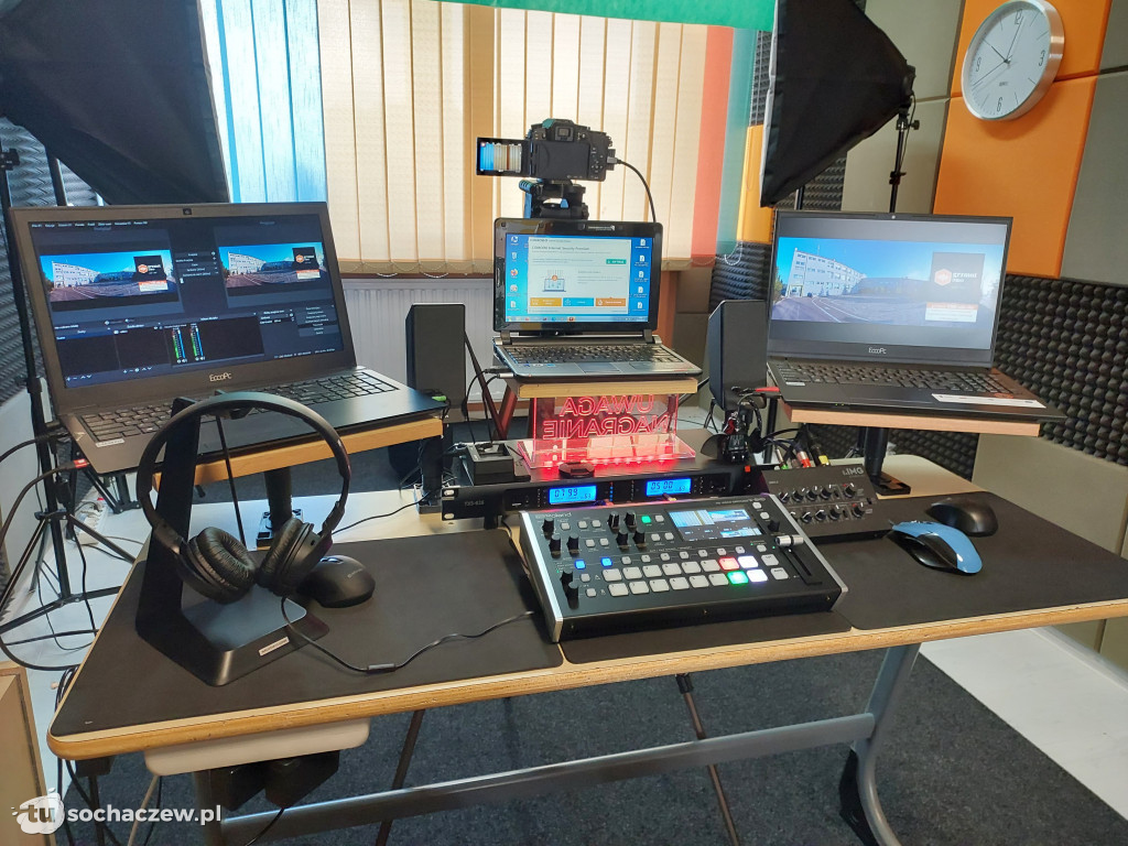 Studio audiowizualne w szkole w Młodzieszynie