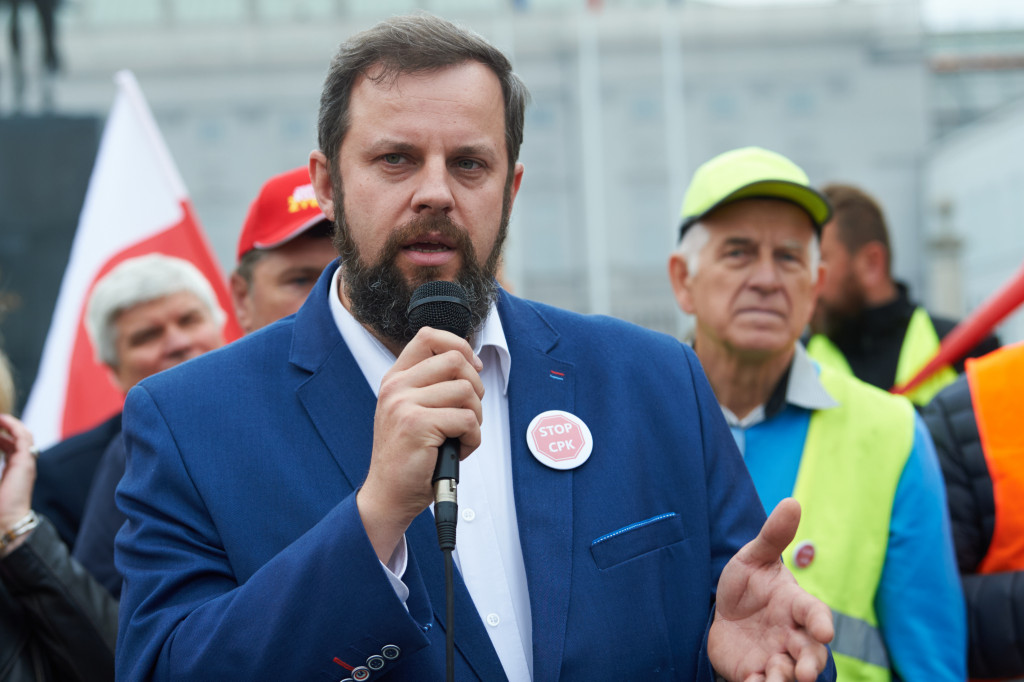 Protest przeciw CPK w Warszawie