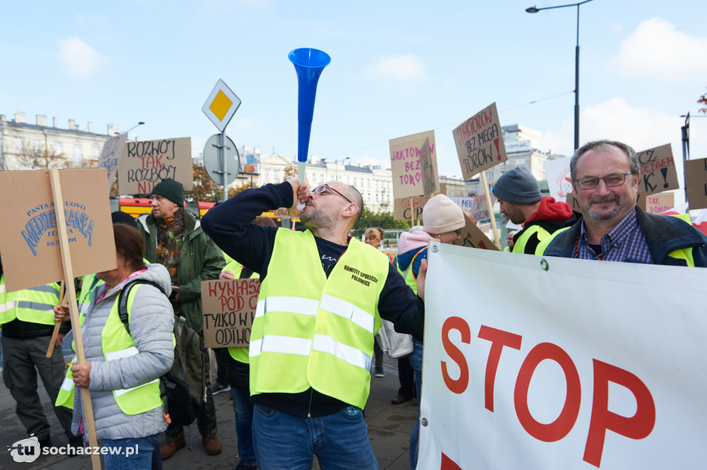 Protest przeciw CPK w Warszawie