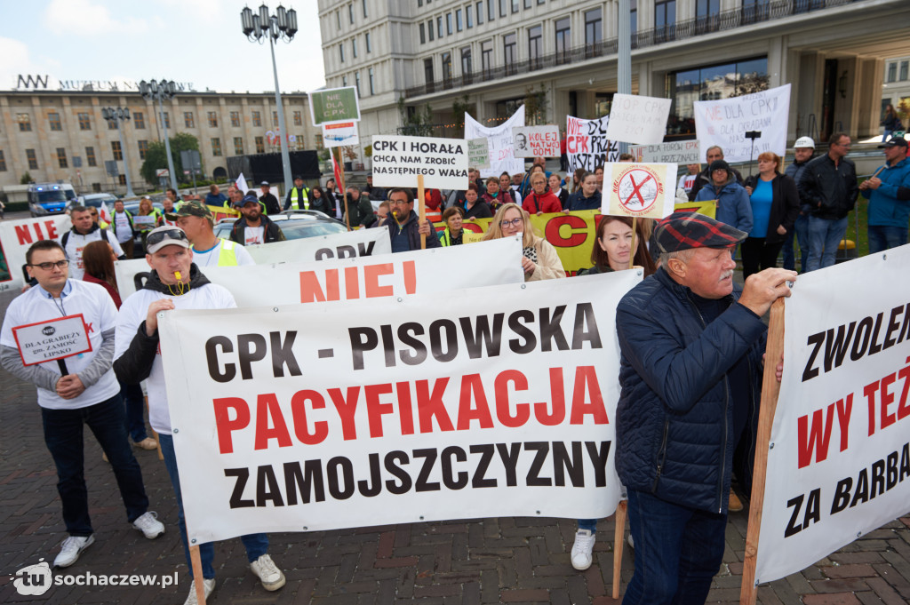 Protest przeciw CPK w Warszawie