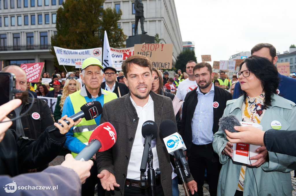 Protest przeciw CPK w Warszawie