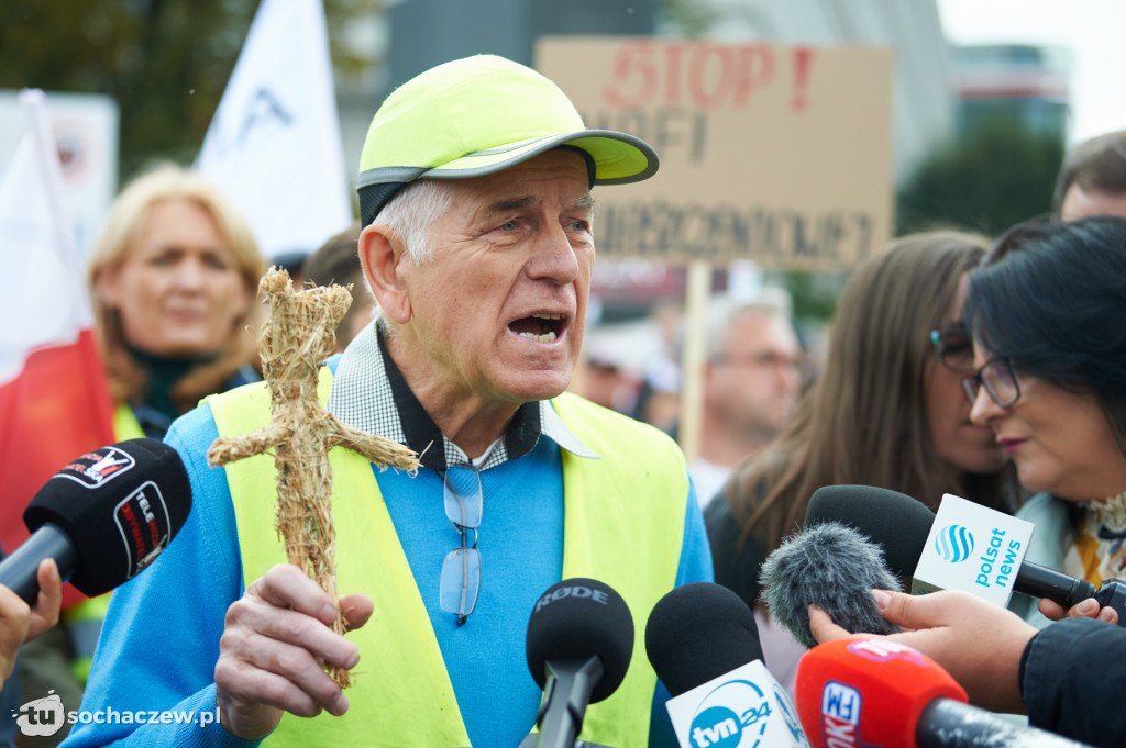 Protest przeciw CPK w Warszawie