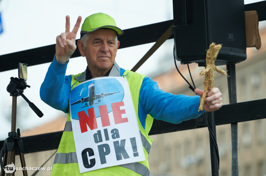 Protest przeciw CPK w Warszawie